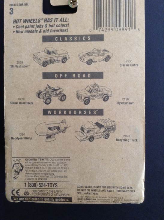 1990 #3 Wheel Loader  toy car collectible - Main Image 2