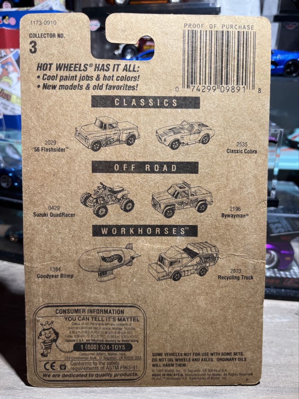 1990 #3 Wheel Loader  toy car collectible - Main Image 3