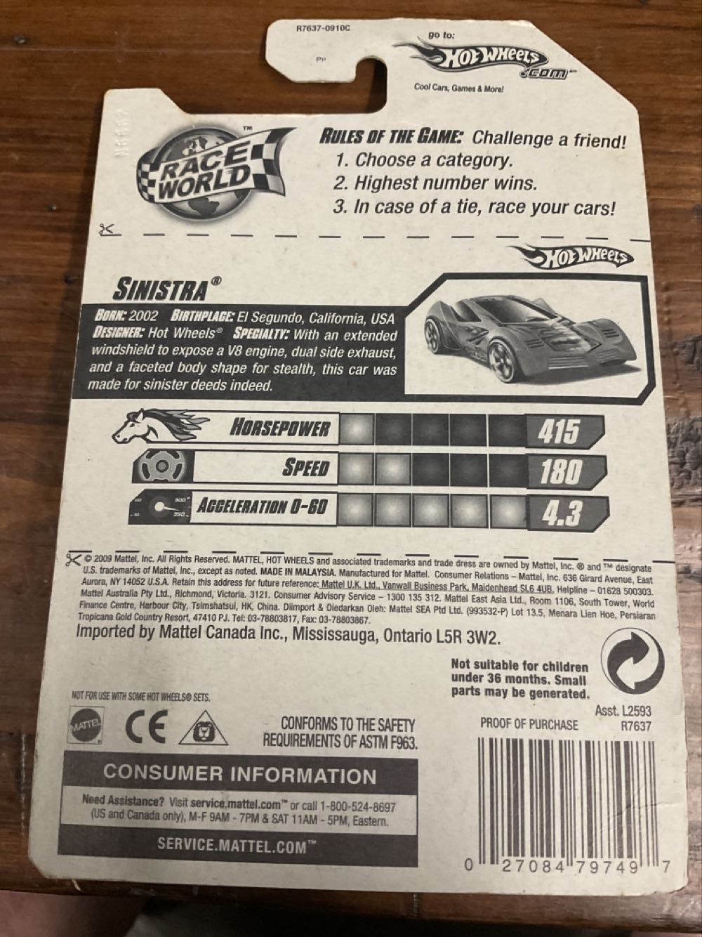 Sinistra - 2010 Race World - Cave toy car collectible - Main Image 3