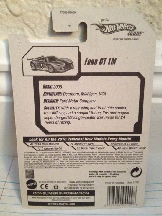 FORD GT LM - HW Racing ’10 toy car collectible - Main Image 2