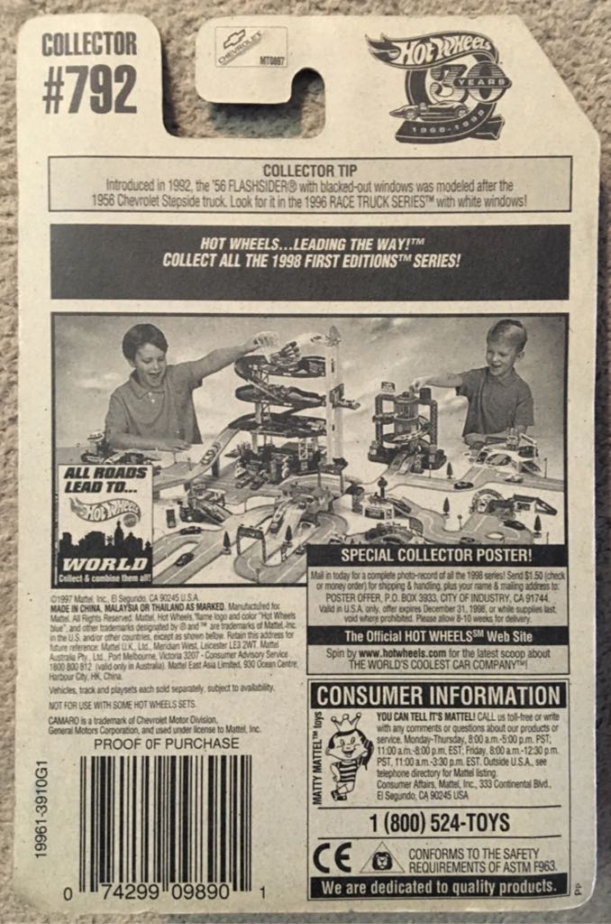 Camaro Race Car - 1998 - HW MAINLINE toy car collectible - Main Image 2