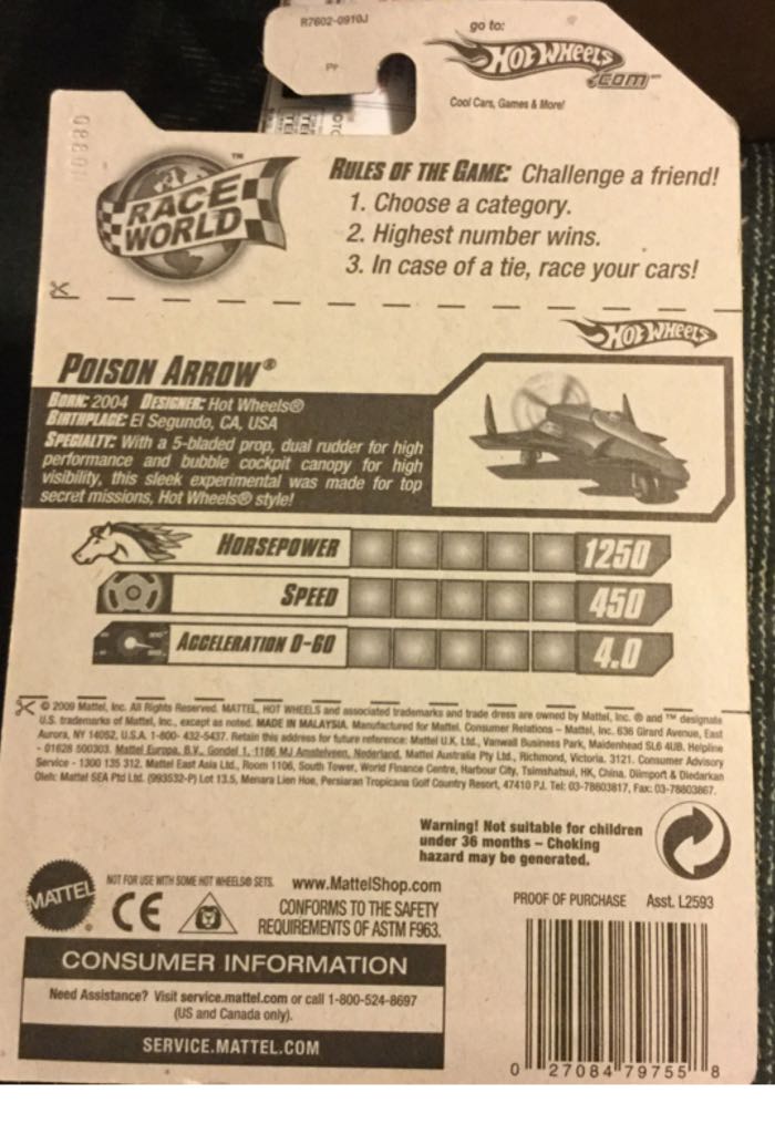 Poison Arrow - Race World/Movie Stunts toy car collectible - Main Image 2