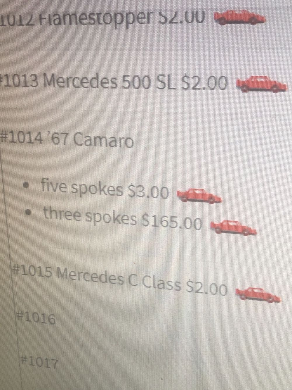 ’67 Camaro - 1999 Hot Wheels toy car collectible - Main Image 3