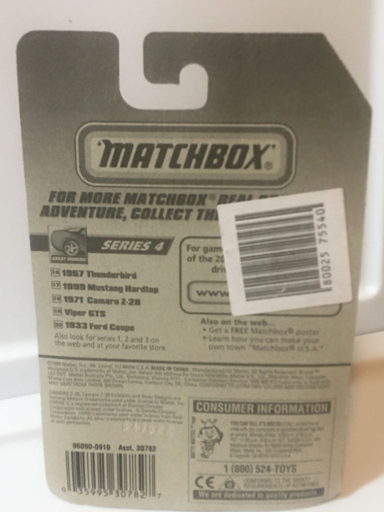 1999 Mustang Hardtop - Great Drivers Series 4 toy car collectible - Main Image 2