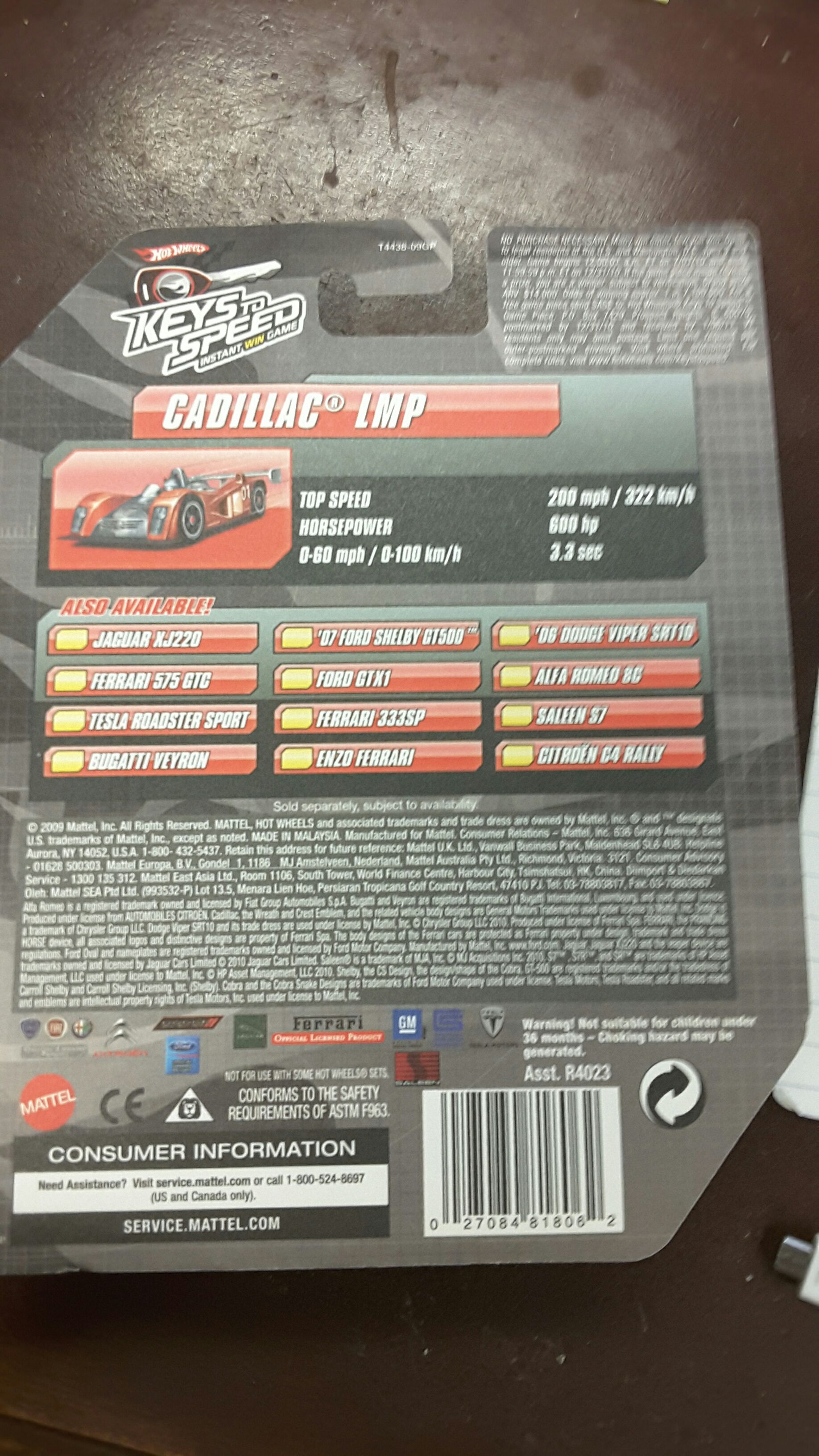 Cadillac LMP - Speed Machines toy car collectible - Main Image 2