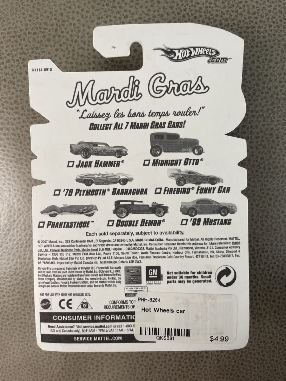 2007 Mardi Gras 6/7 Double Demon N1114 - 2007 Mardi Gras toy car collectible - Main Image 3