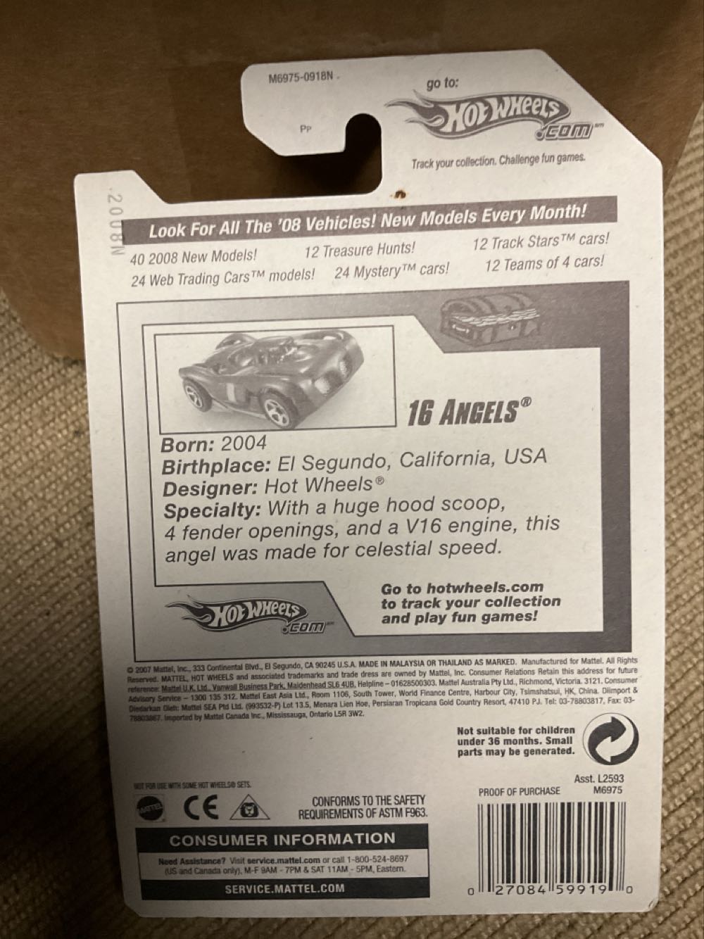 16 Angels - 2008 Treasure Hunt toy car collectible - Main Image 3