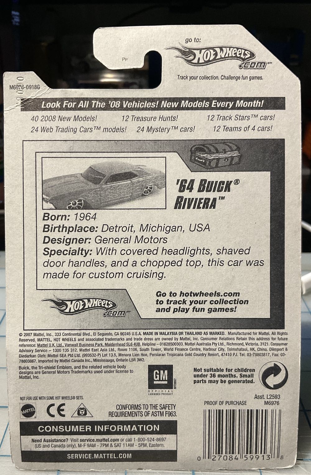 Buick Riviera ‘64 - Treasure Hunt - TH - 0025 - Loose - Treasure Hunt toy car collectible - Main Image 3