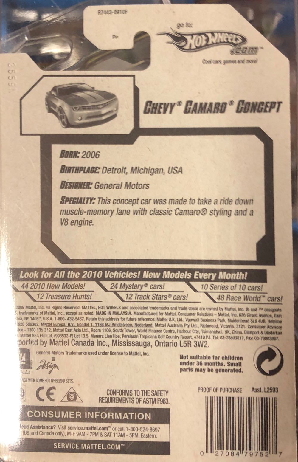 Chevy Camaro Concept - Treasure Hunts ’10 toy car collectible - Main Image 3
