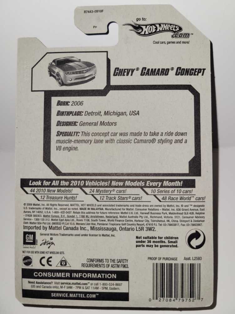 Chevy Camaro Concept - Treasure Hunts ’10 toy car collectible - Main Image 4