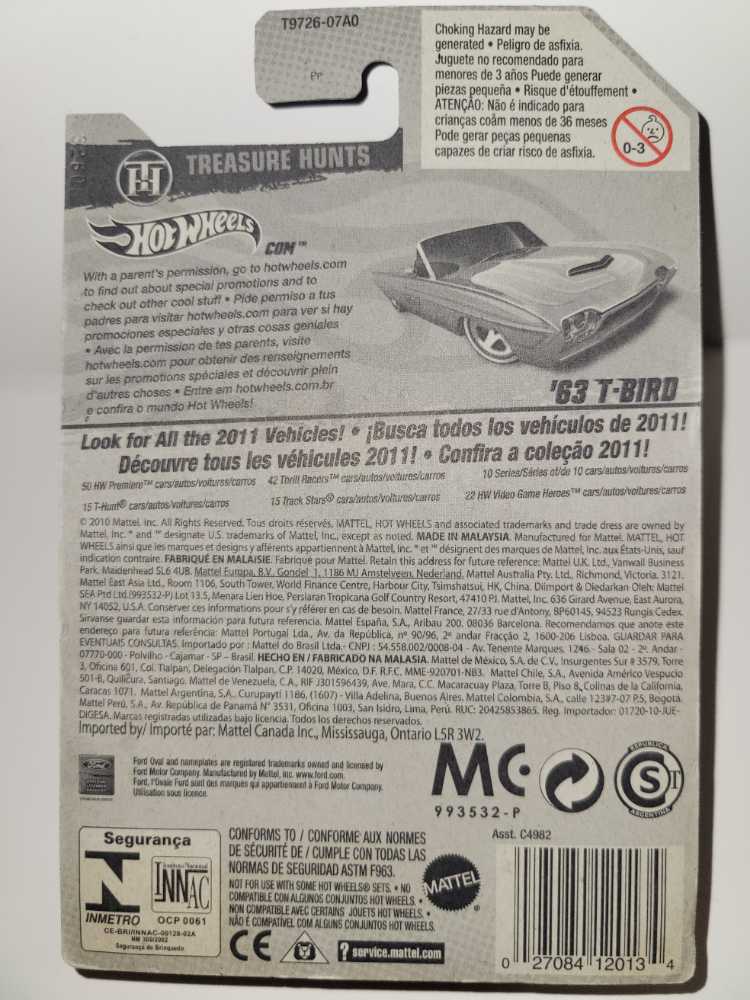 ’63 T-Bird - Treasure Hunts ’11 toy car collectible - Main Image 4