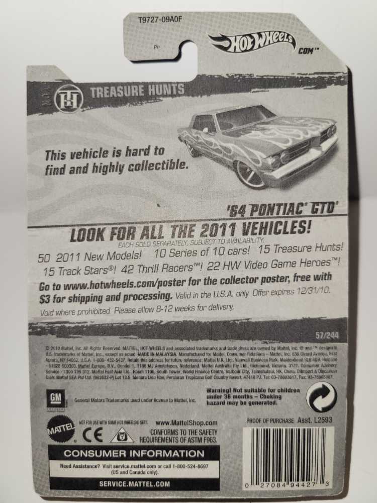 ’64 Pontiac GTO Open Box - Treasure Hunts ’11 toy car collectible - Main Image 4