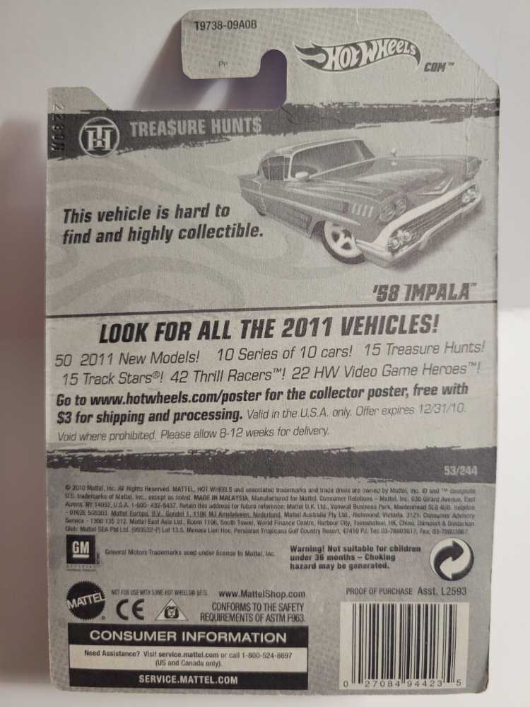 ’58 Impala - Trea$ure Hunt$ ’11 toy car collectible - Main Image 4