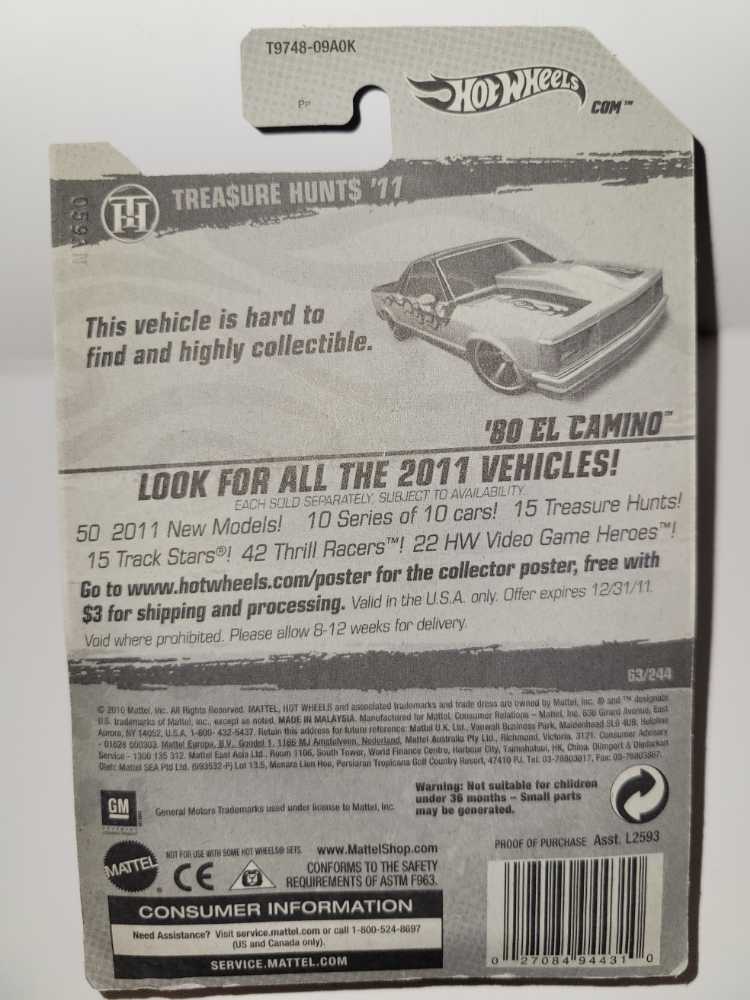 ’80 El Camino - Trea$ure Hunt$ ’11 toy car collectible - Main Image 4