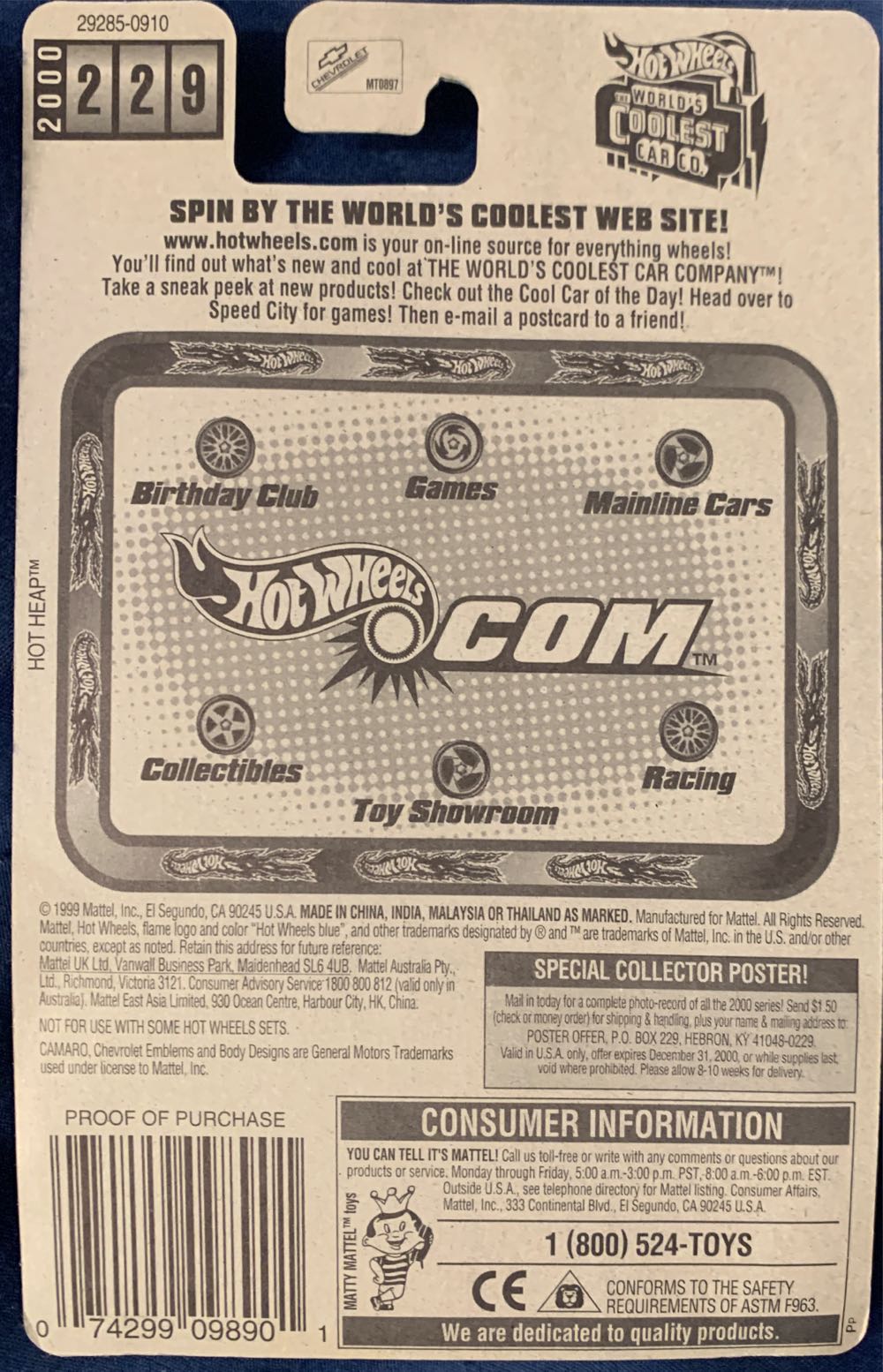 Blown Camaro - Mattel Wheels toy car collectible - Main Image 2