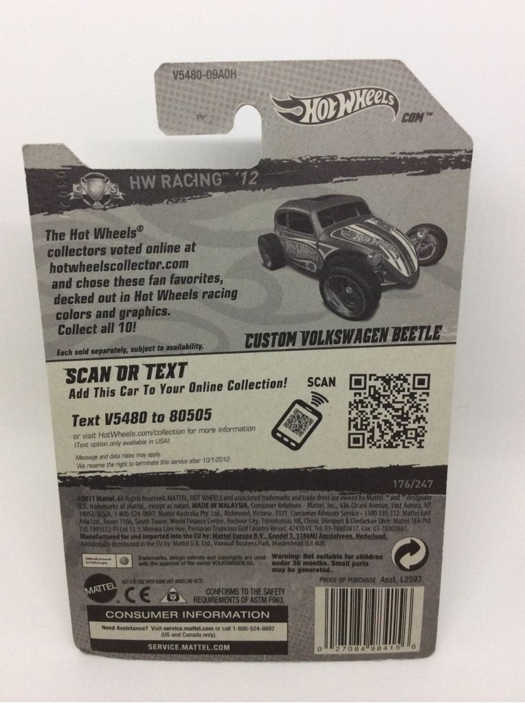 Custom Volkswagen Beetle - HW Racing ’12 toy car collectible - Main Image 2