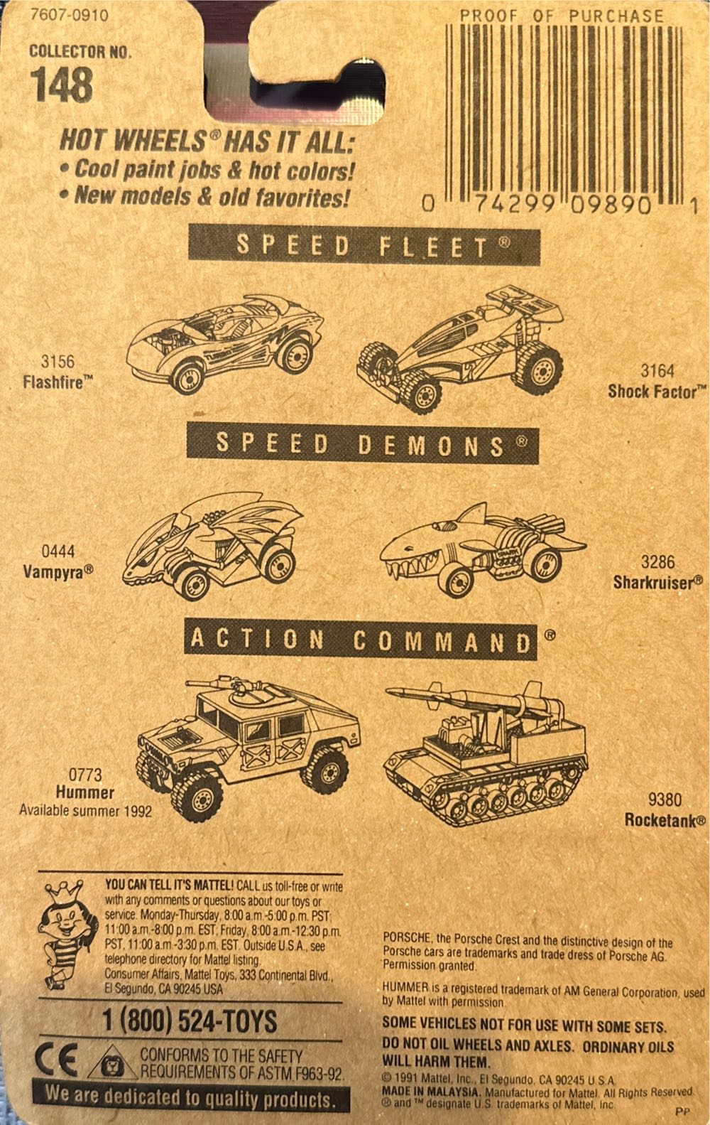 Porche 930 - 1991 Hot Wheels toy car collectible - Main Image 2