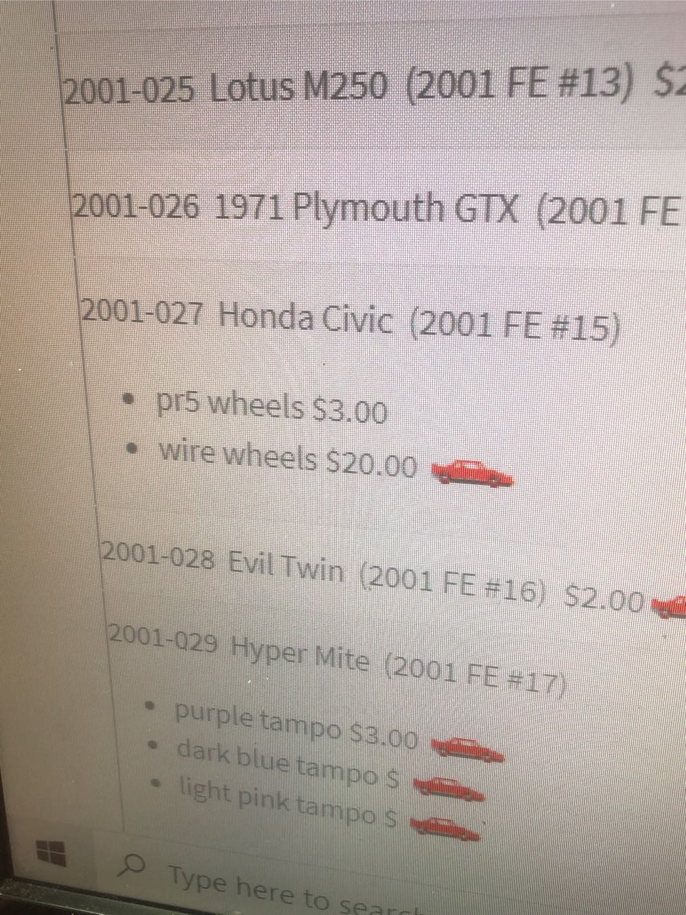 Honda Civic SI - ’01 First Editions toy car collectible - Main Image 2