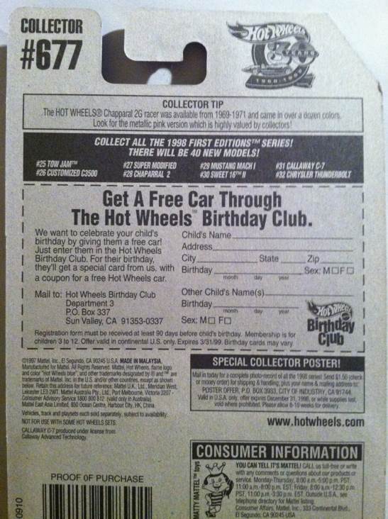 Callaway C-7 - 1998 First Editions toy car collectible - Main Image 2