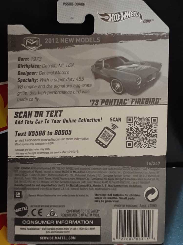 ‘73 Pontiac Firebird - 2012 New Models toy car collectible - Main Image 3
