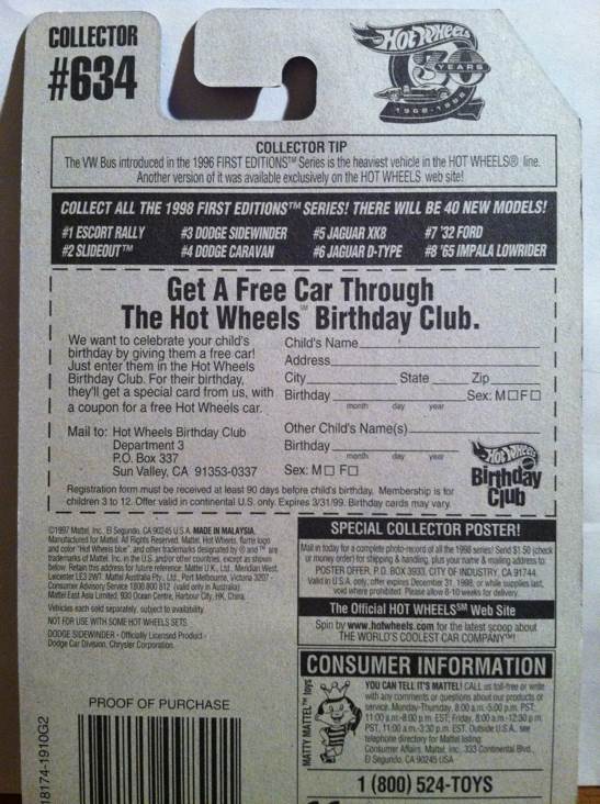 DODGE - Sidewinder - ERRORS toy car collectible - Main Image 2