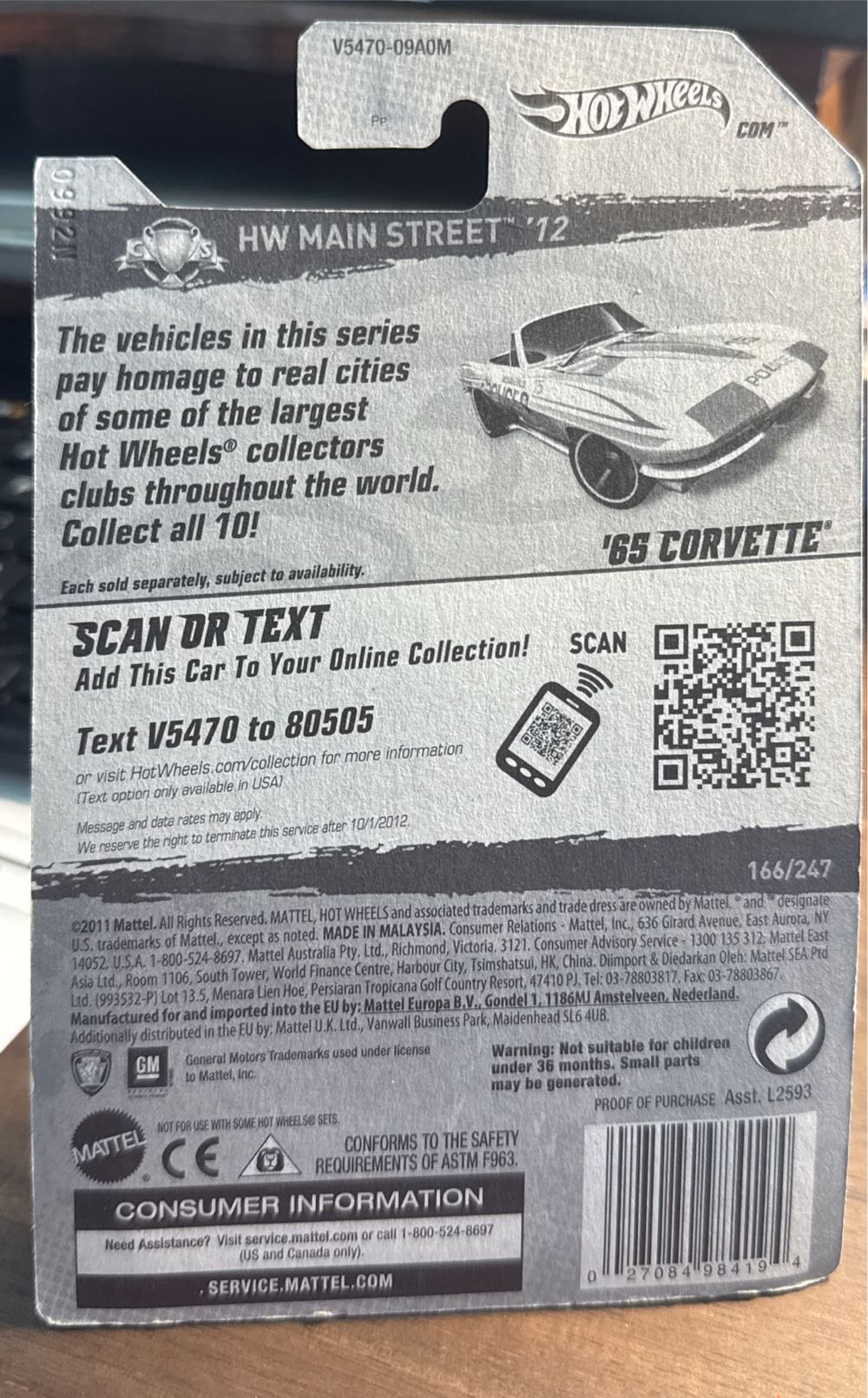 ’65 Corvette - 2012 HW Main Street toy car collectible - Main Image 4