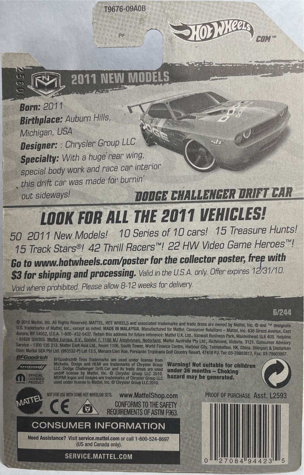 Dodge Challenger Drift Car - Hot Wheels toy car collectible - Main Image 2