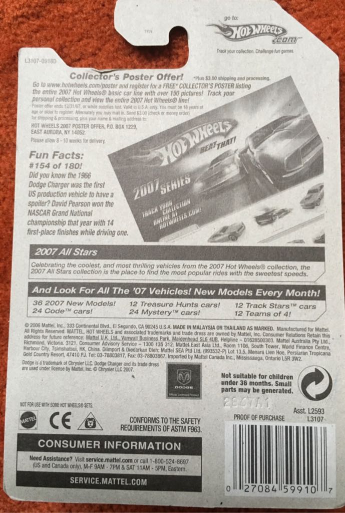 Dodge Charger - 2007 All Stars Series toy car collectible - Main Image 2