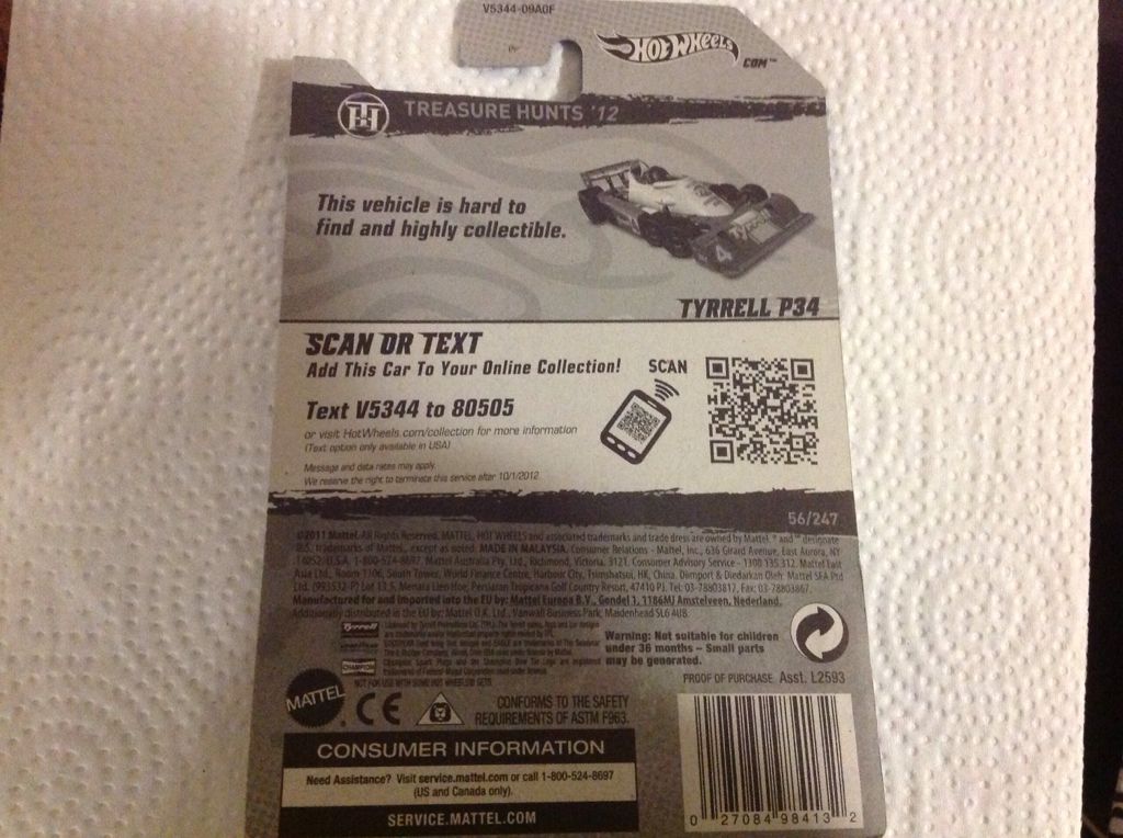 Tyrell P34 - 2012 Treasure Hunt Series toy car collectible - Main Image 2