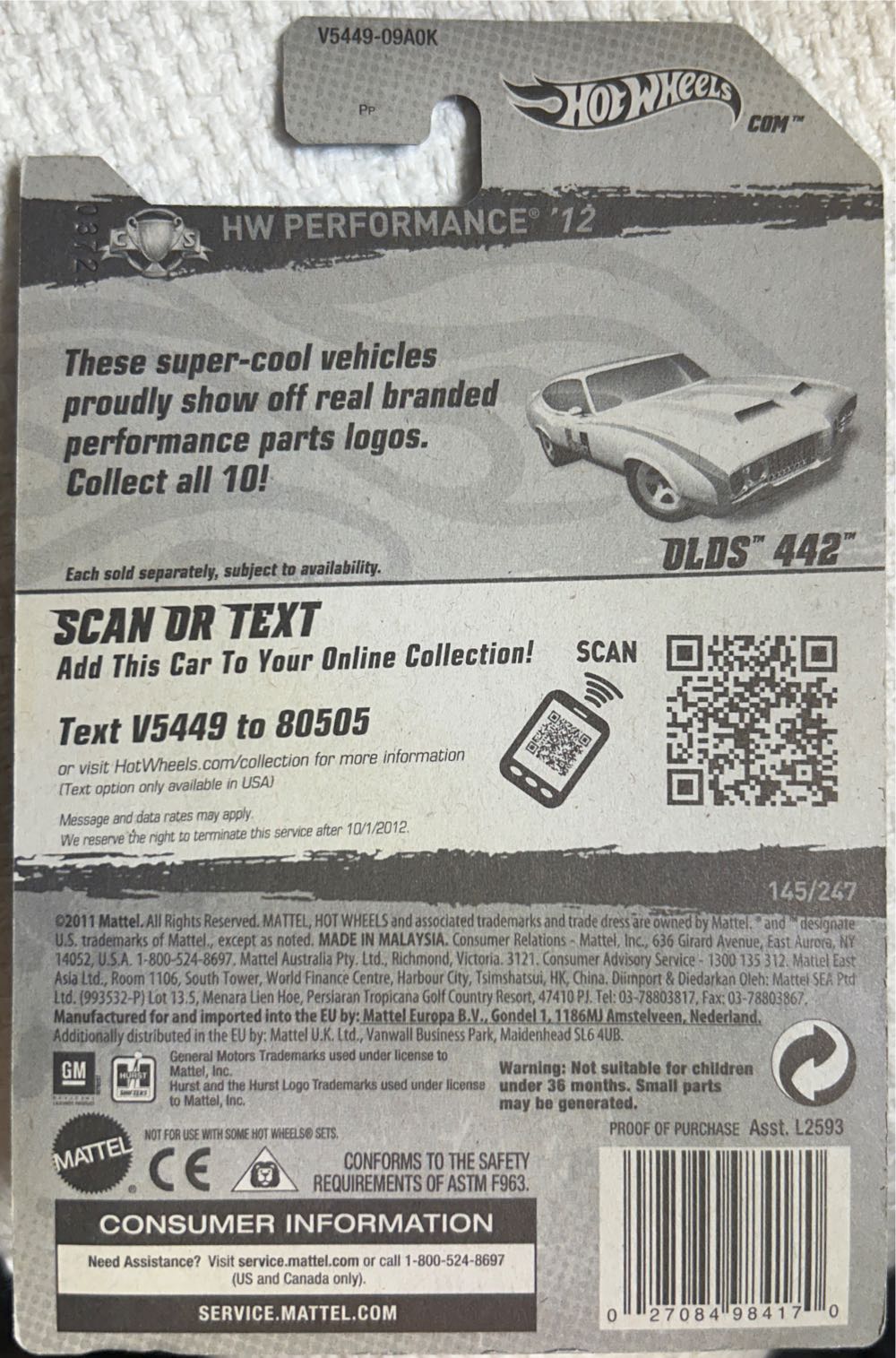 Olds 442 - HW Performance ’12 toy car collectible - Main Image 3