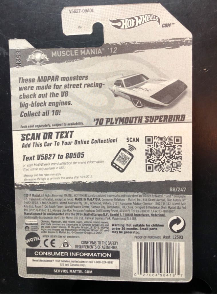 ’70 Plymouth Superbird - Muscle Mania - Mopar ’12 toy car collectible - Main Image 2
