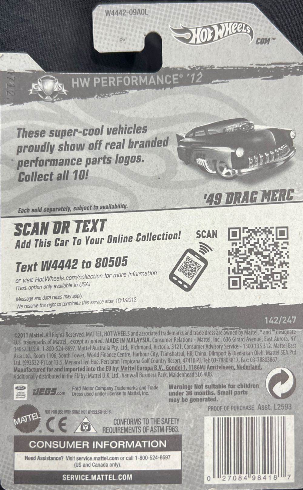 Mercury ‘49 Drag Merc - HW Performance ’12 toy car collectible - Main Image 2