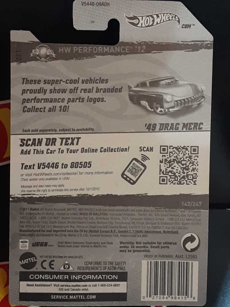 Drag Merc ’49 - HW Performance toy car collectible - Main Image 2