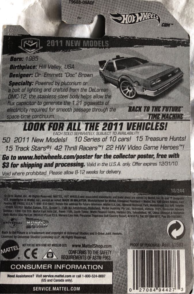 Back To The Future Time Machine (Grey LC) - 2011 New Models toy car collectible - Main Image 2