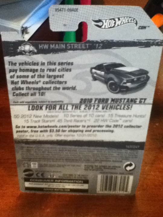’10 Mustang GT - Hw Main Street ’12 toy car collectible - Main Image 2