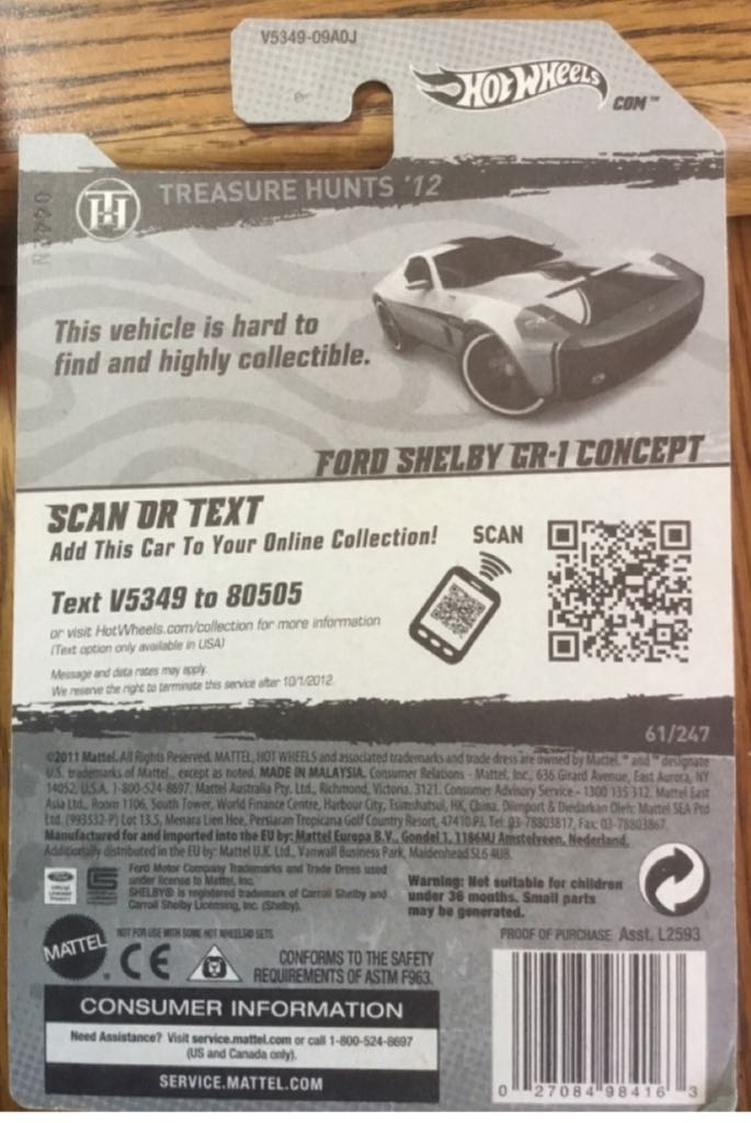 Ford Shelby GR-1 Concept - Treasure Hunts ’12 toy car collectible - Main Image 2