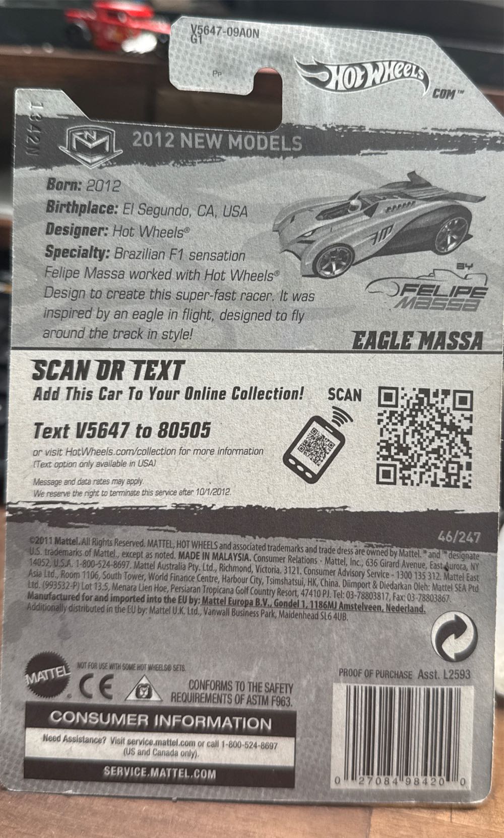 Eagle Massa - 2012 Hw Premire toy car collectible - Main Image 3