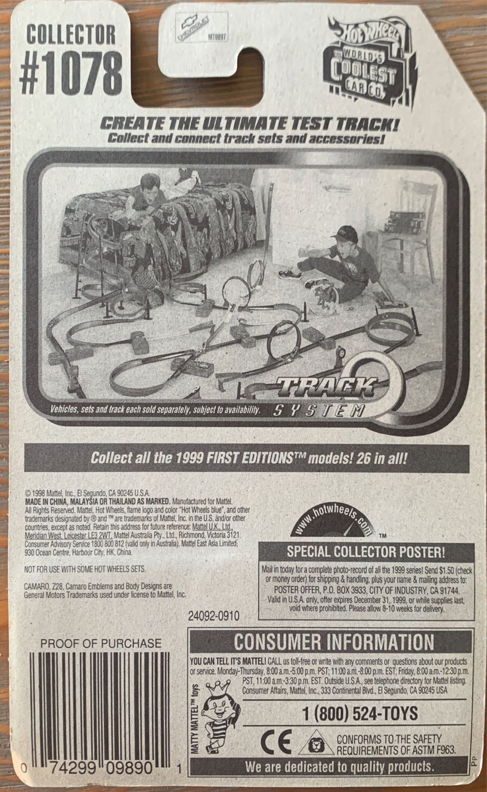 Camaro Z28 - 1999 Mainline toy car collectible - Main Image 3