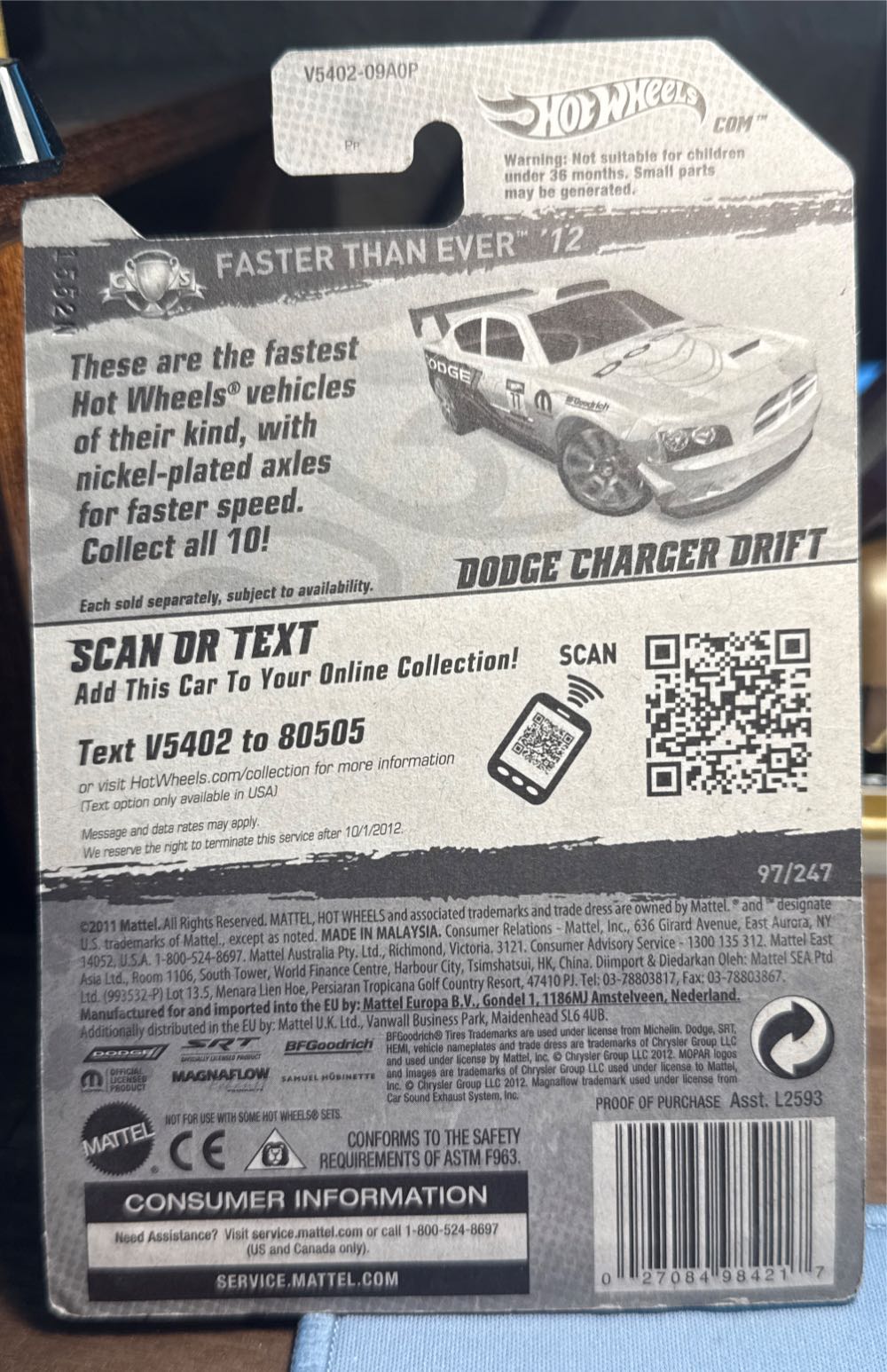 Dodge Charger Drift - HW Faster Than Ever toy car collectible - Main Image 3