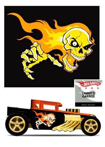 Larry’s Garage Bone Shaker  - Team Hot Wheels High Speed Wheels toy car collectible - Main Image 2