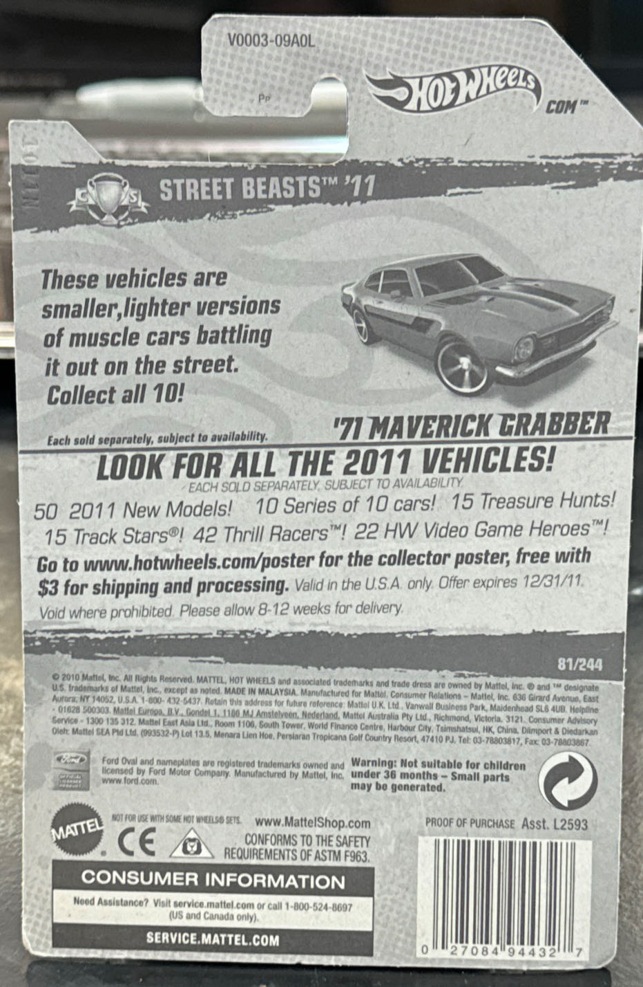 1971 Maverick Grabber Red - Street Beasts toy car collectible - Main Image 3