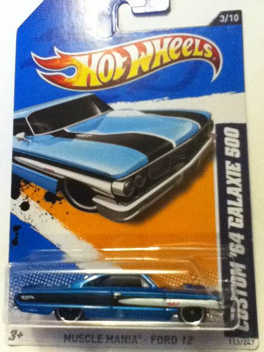 Custom ‘64 Galaxie 500 (Loose) - 2012 - HW MUSCLE MANIA - FORD toy car collectible - Main Image 1