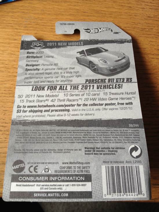 Porsche 911 Gt3 Rs - 2011 New Models toy car collectible - Main Image 2