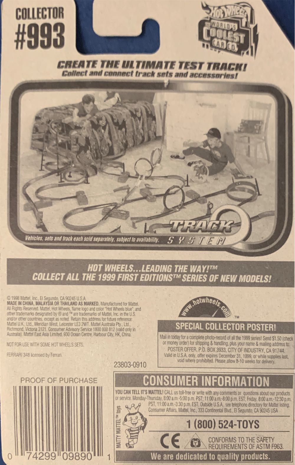 Ferrari 348 - Yellow - 1999 Hot Wheels toy car collectible - Main Image 3