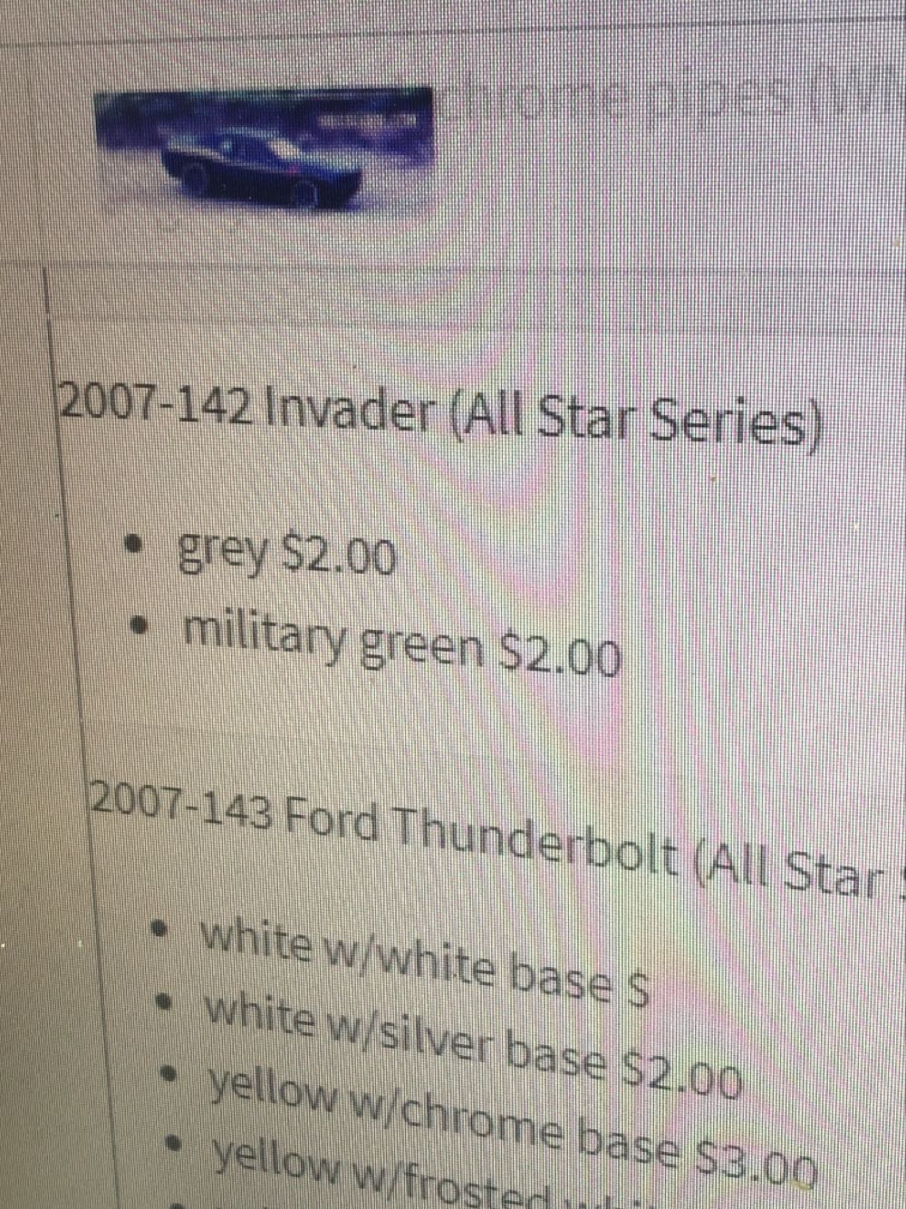 Invader - 2007 All Stars toy car collectible - Main Image 3