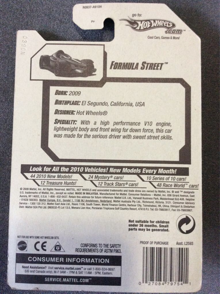 Formula Street - 2010 New Models toy car collectible - Main Image 2