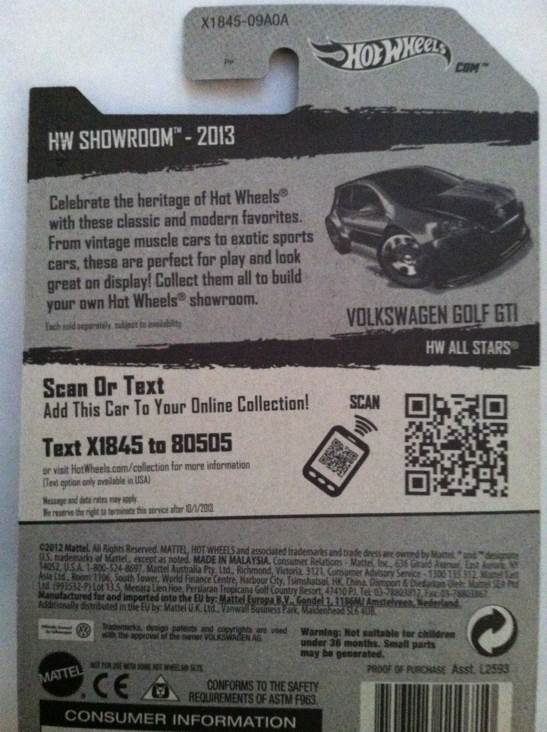 Volkswagon Golf GTI - HW Showroom toy car collectible - Main Image 2