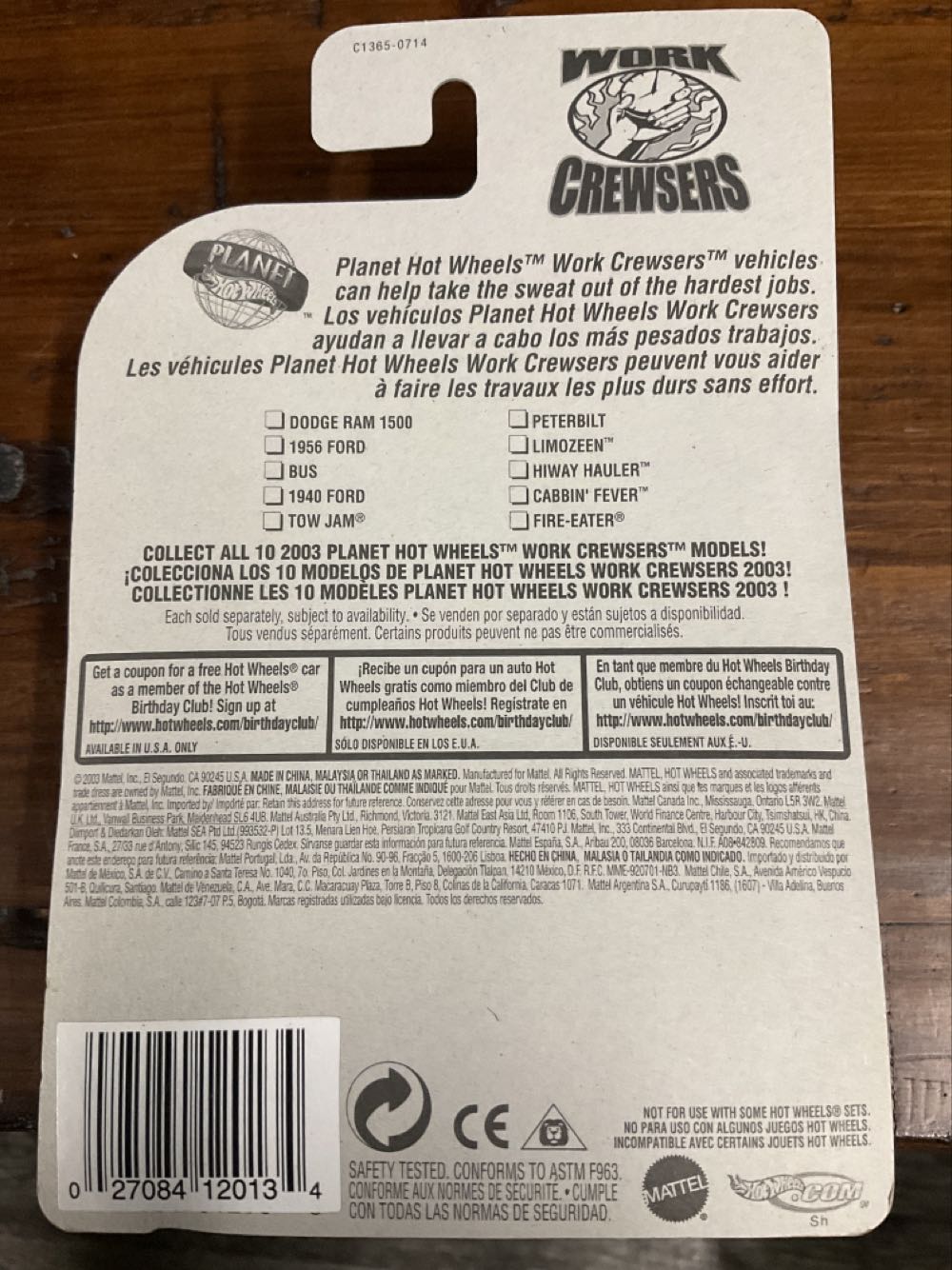 Cabbin’ Fever - 2003 Work Crewsers toy car collectible - Main Image 4