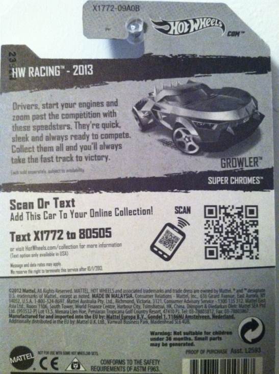 Growler - 2013 HW Racing -Super Chromed toy car collectible - Main Image 2