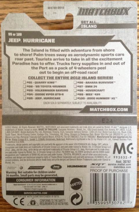 Matchbox Jeep Hurricane - MBX Island toy car collectible - Main Image 2